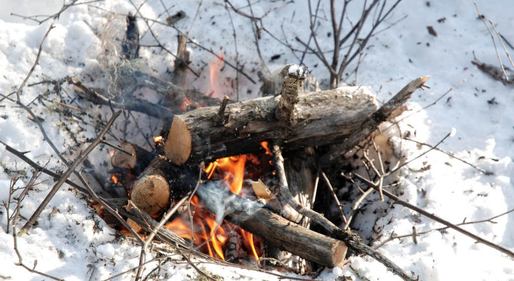 make fire in snow